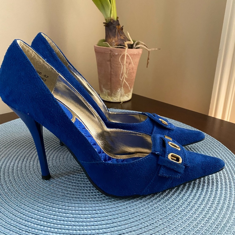 Bertinni Royal Blue Buckle Heels